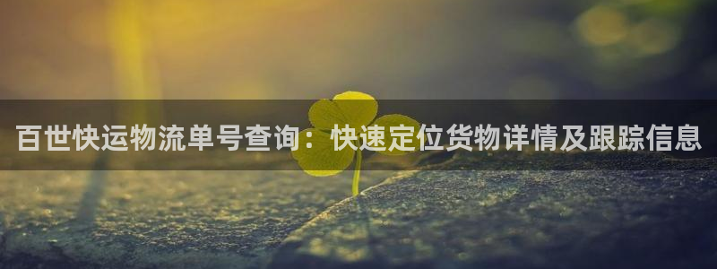 豪门国际注册链接教程：百世快运物流单